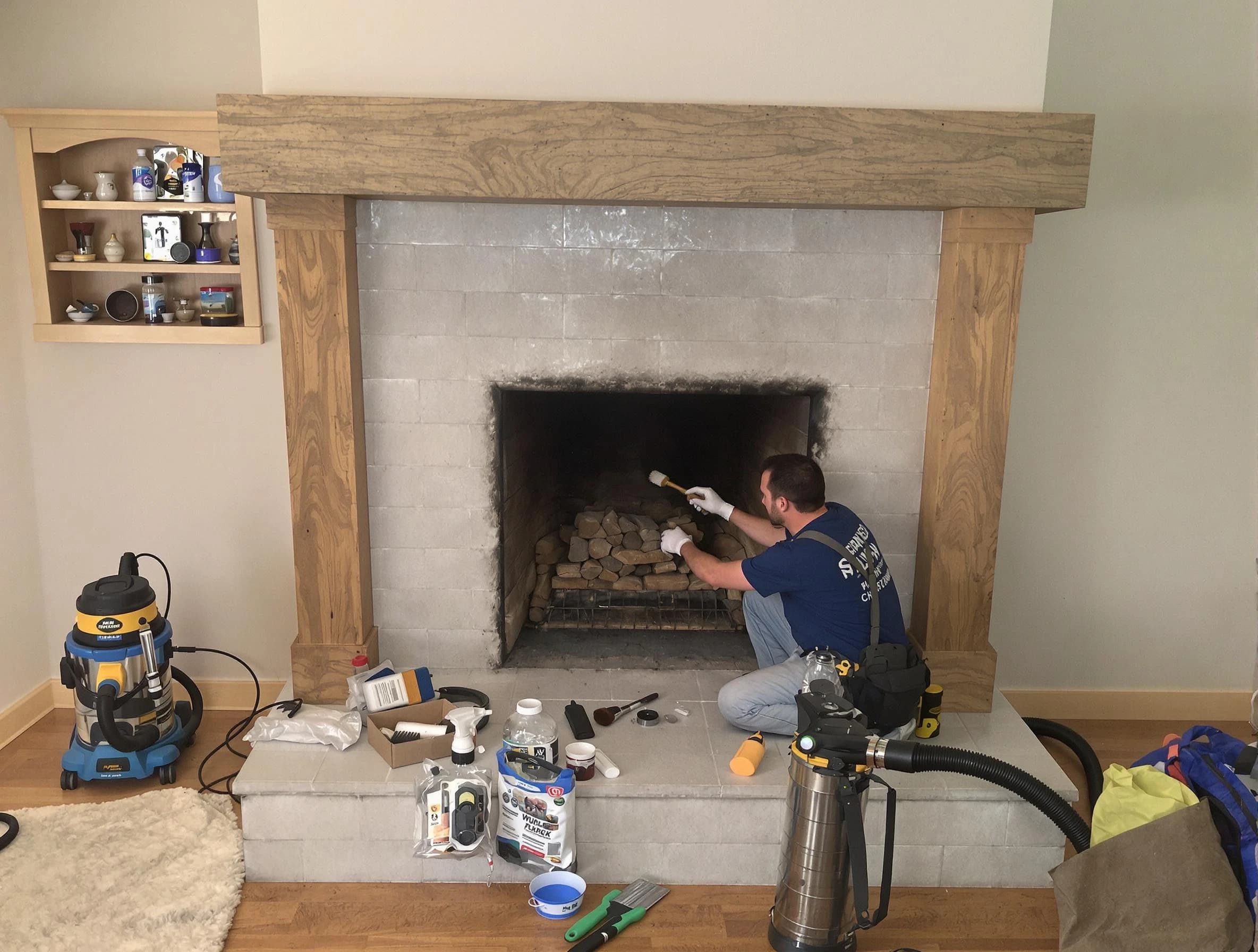 Detailed creosote removal process by Alabaster Chimney Sweep in Alabaster, AL