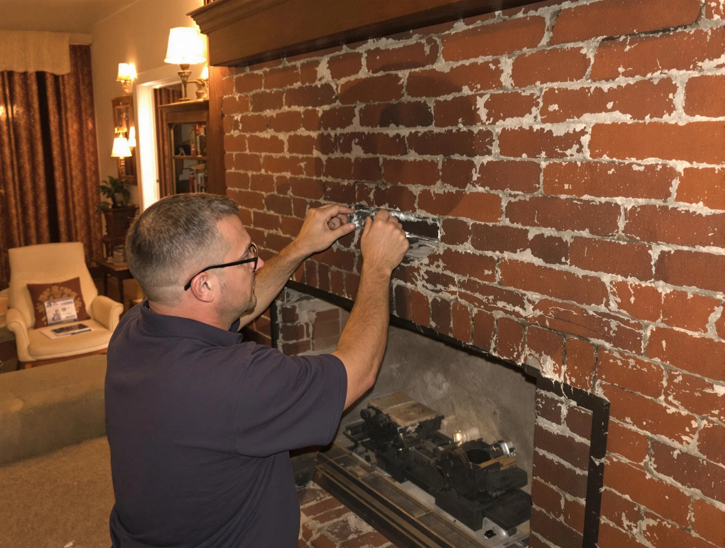 Alabaster Chimney Sweep expert fixing a fireplace in Alabaster, AL