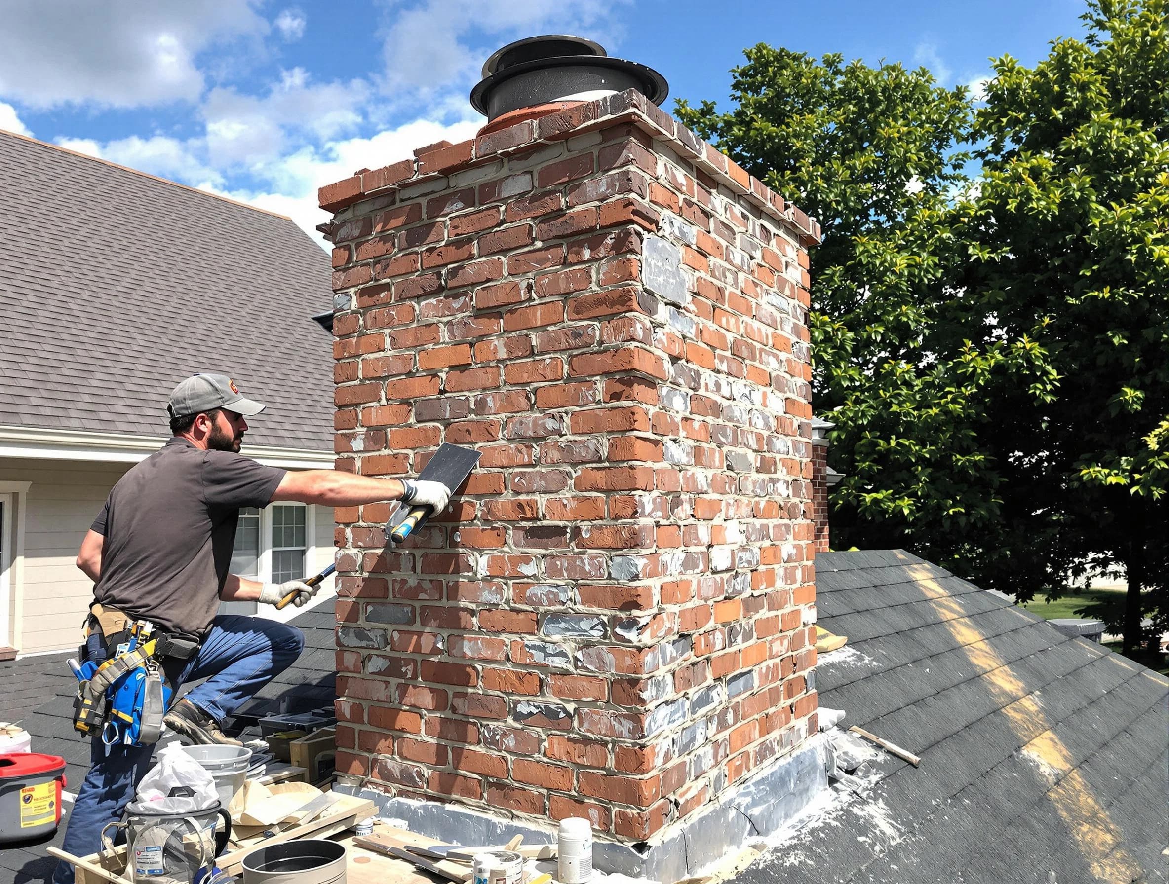 Completed chimney rebuild by Alabaster Chimney Sweep in Alabaster, AL