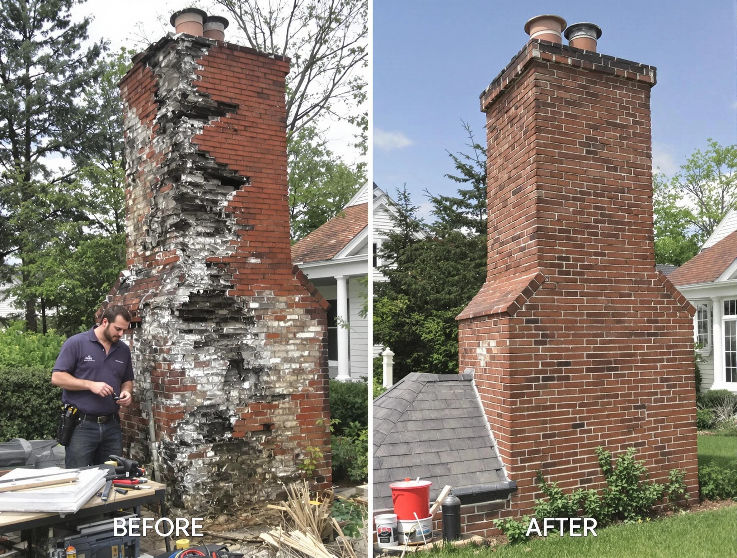 Alabaster Chimney Sweep performing a full chimney restoration in Alabaster, AL