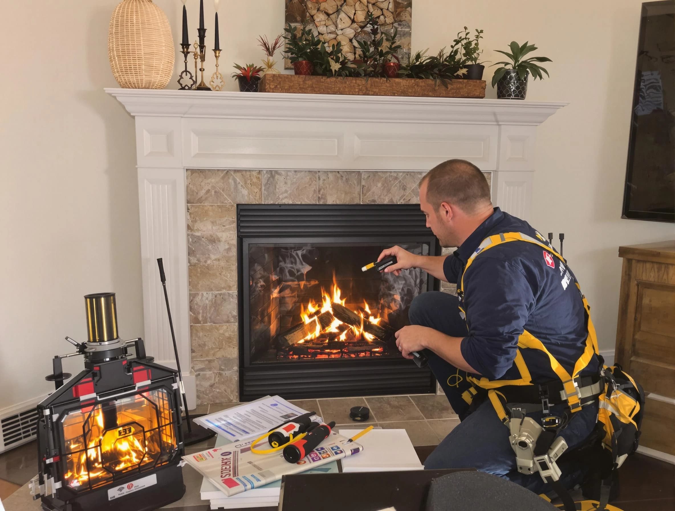 Safety-focused fireplace inspection by Alabaster Chimney Sweep in Alabaster, AL