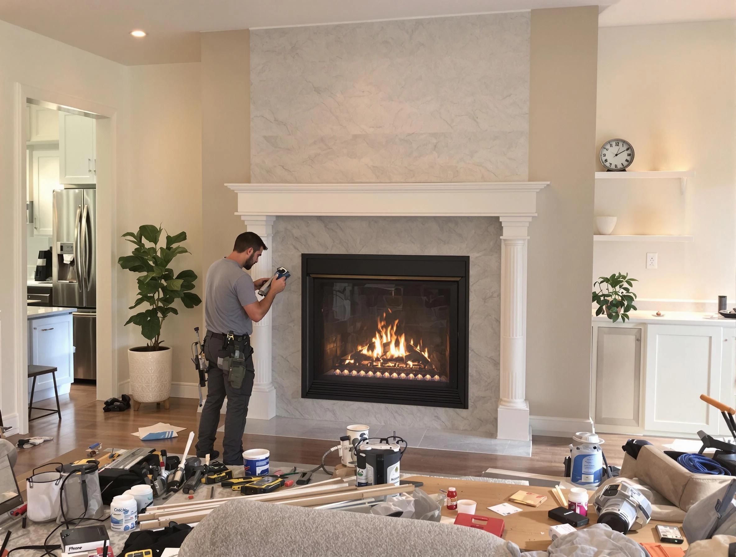 Newly installed fireplace by Alabaster Chimney Sweep in Alabaster, AL