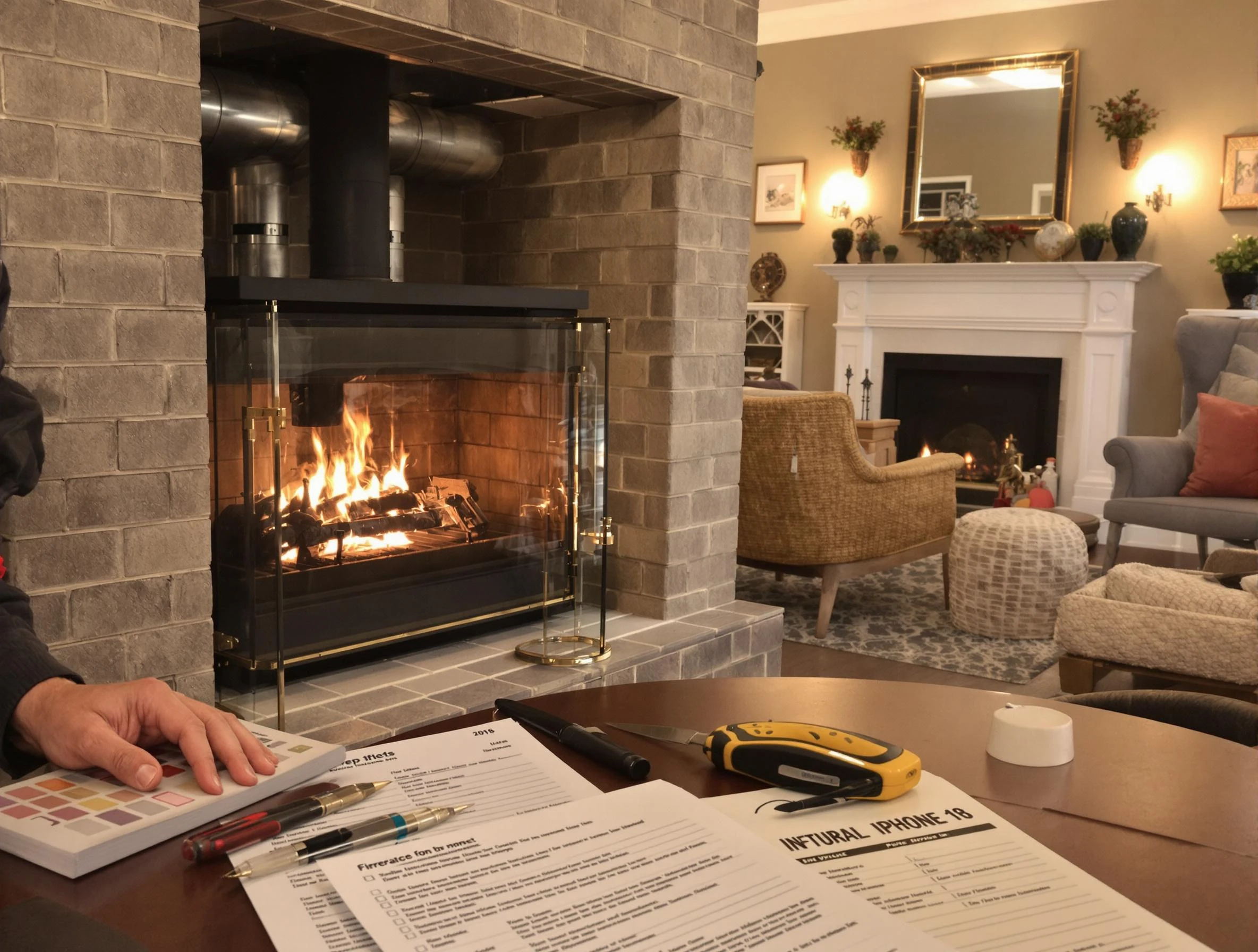 Alabaster Chimney Sweep verifying fireplace safety measures in Alabaster, AL